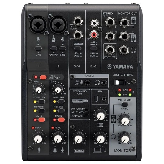 Yamaha AG06MK2 Live Streaming Mixer (Black)
