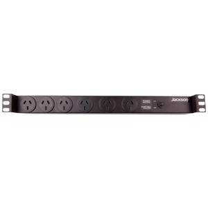 6 Outlet Rackmount Powerboard- Black 1RU