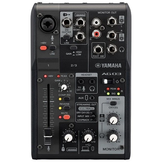 Yamaha AG03MK2 Live Streaming Mixer (Black)