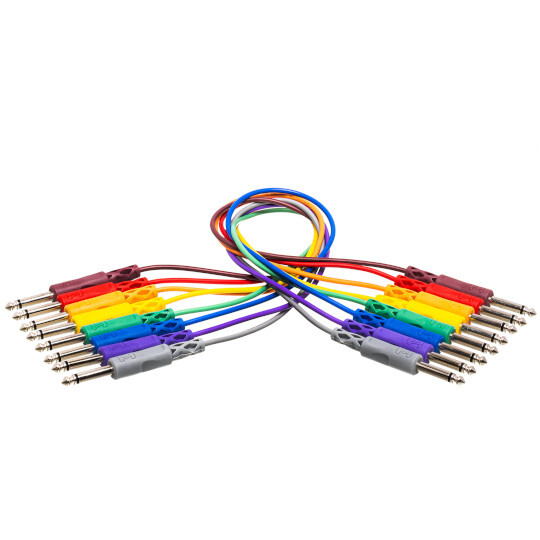 Hosa CPP-890 1/4" TS to Same Unbalanced Patch Cables (3ft/8pcs)