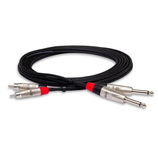 Hosa HPR000X2 Dual REAN 1/4 in TS to RCA Pro Stereo Interconnect (Various Lenghts)