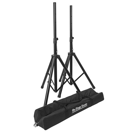 On Stage Compact Speaker Stand Pack with Pair of Speaker Stands & Carry Bag