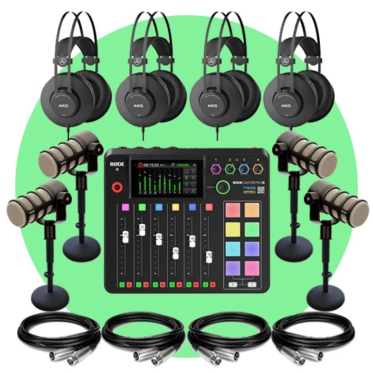 RODE PodMic Quad Podcast Bundle