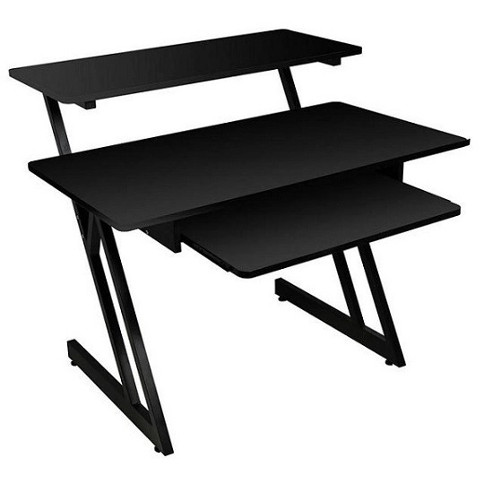 On Stage Wooden Workstation in Black/Black Steel Frame