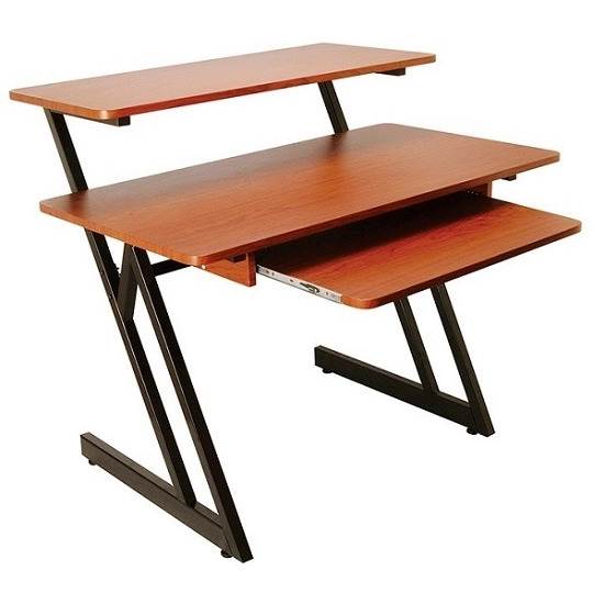 On Stage Wooden Workstation in Rosewood/Black Steel Frame