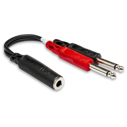 Hosa YPP-136 1/4 in TRSF to Dual 1/4 in TS Stereo Breakout Adapter