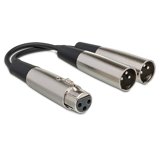 Hosa YXM-121 XLRF to Dual XLRM Y-Cable Adaptor