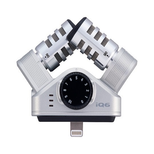 Zoom IQ6 XY Stereo Microphone for iOS devices with Lightning Connector